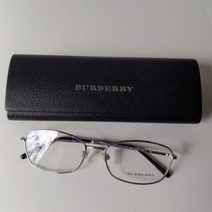 Sold BURBERRY Silver Eyeglasses Nova Check